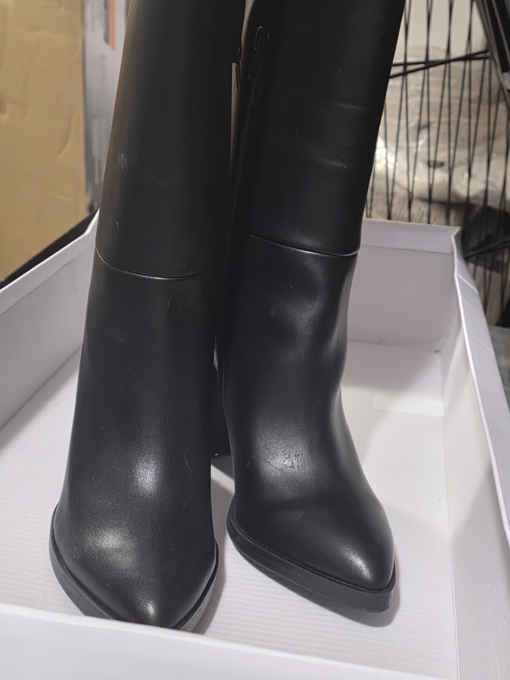 Dolce Vita Black Pointed Toe Mid-Calf Heeled Boots Womens 6.5